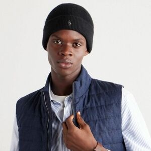 New POLO RALPH LAUREN Charcoal Grey Cashmere Knit Hat